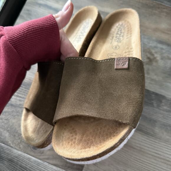 BioStep Sandals Women’s Size 8 Brown Suede Slip-On Comfort Slides Made in Spain - Picture 3 of 6
